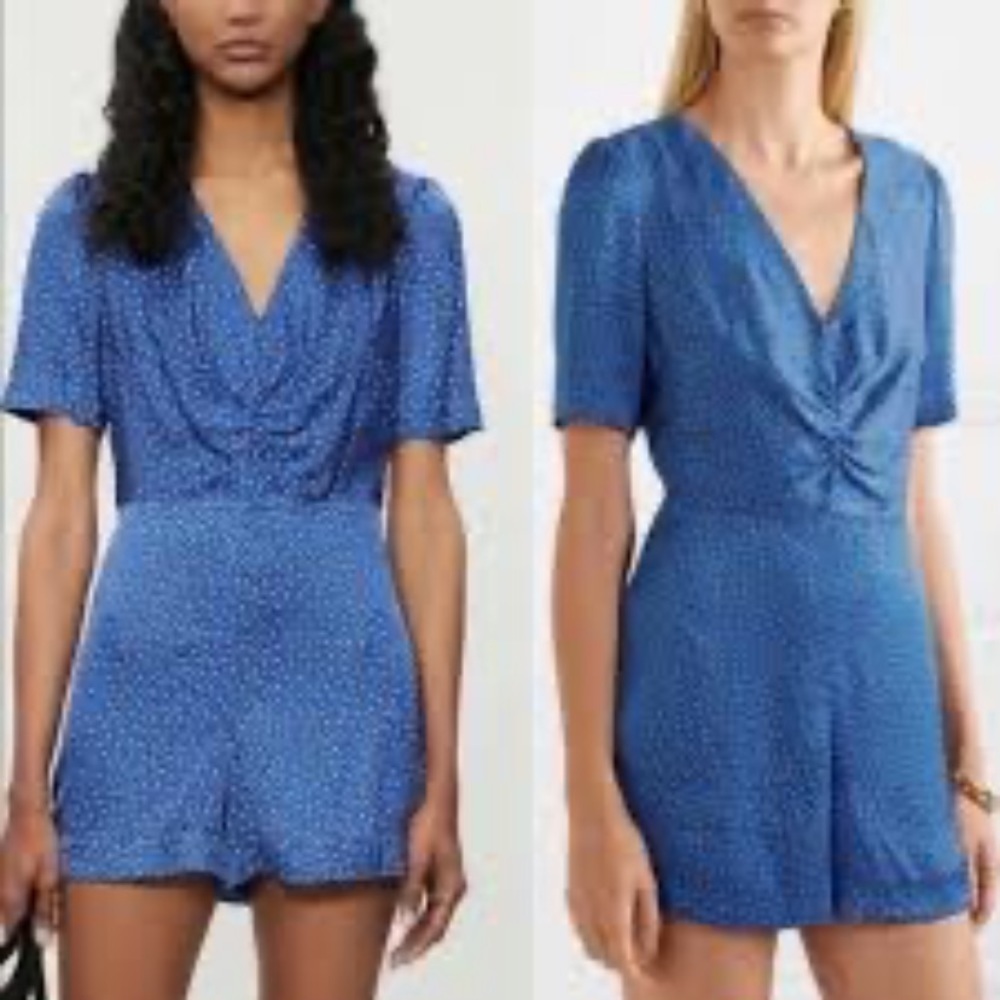 Maje Ilona Printed Satin Romper/Playsuit size 34